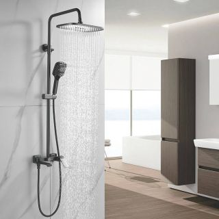 Душевая стойка Shevanik S4136T оружейная сталь